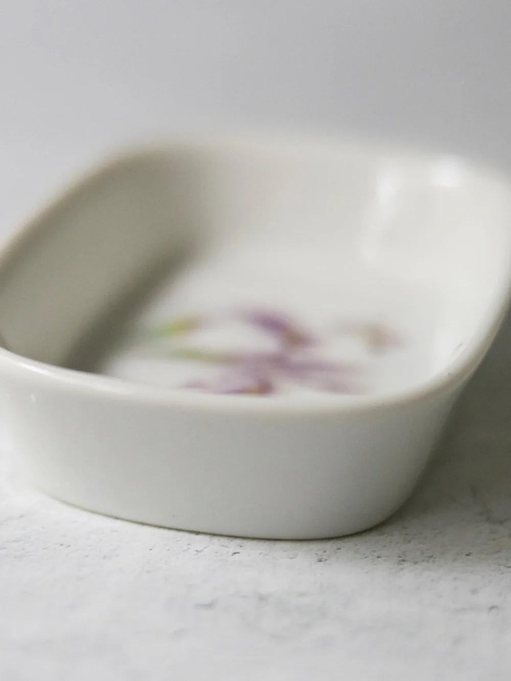 Vintage Takahashi Medley Japanese purple iris butterfly ceramic soap dish
